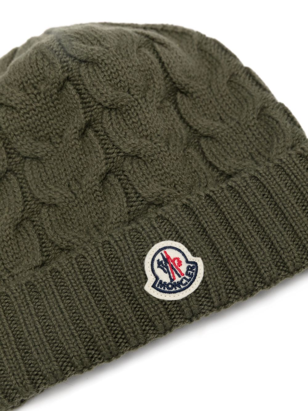 Moncler Enfant cable-knit beanie hat - Groen