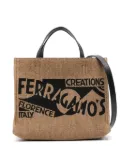Ferragamo small logo-embroidered tote bag - Neutrals