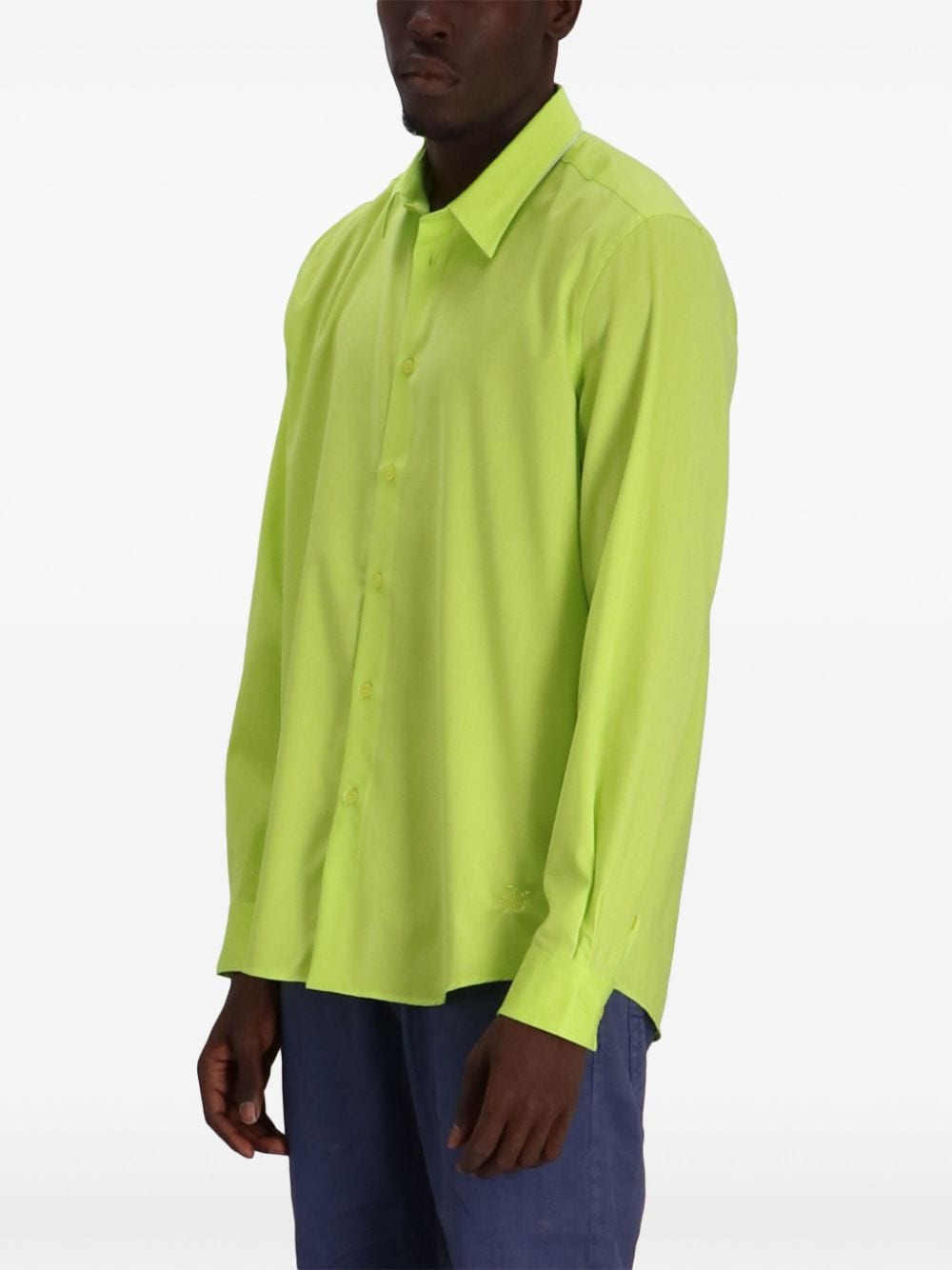 Shop Vilebrequin Embroidered-logo Wool Shirt In Green