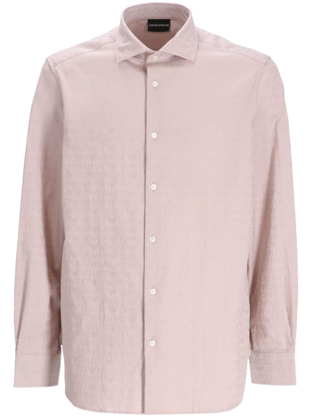 Emporio Armani logo-print cotton shirt Roze