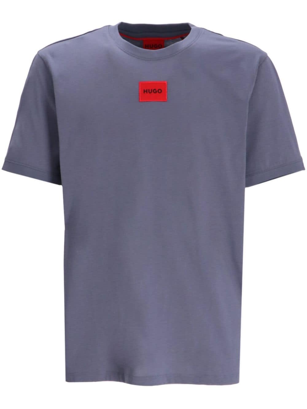 HUGO logo-appliqué cotton T-shirt Blauw