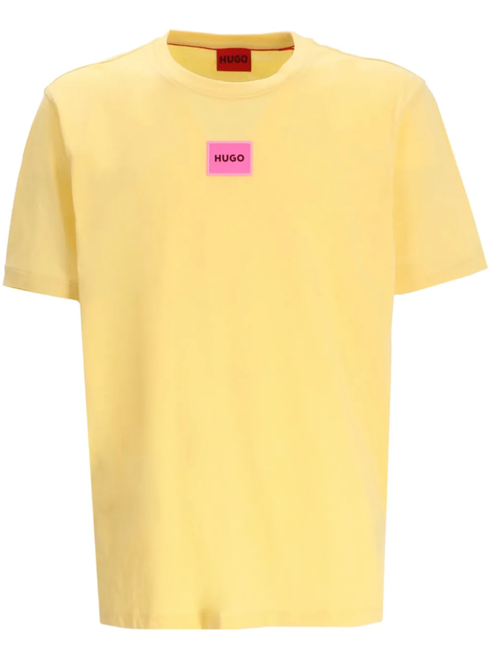 HUGO Camiseta de algodão com aplicação de logo | Amarelo | Image 1