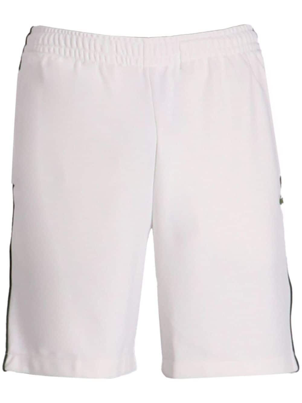 Lacoste Stripe Embroidered Track Shorts In White