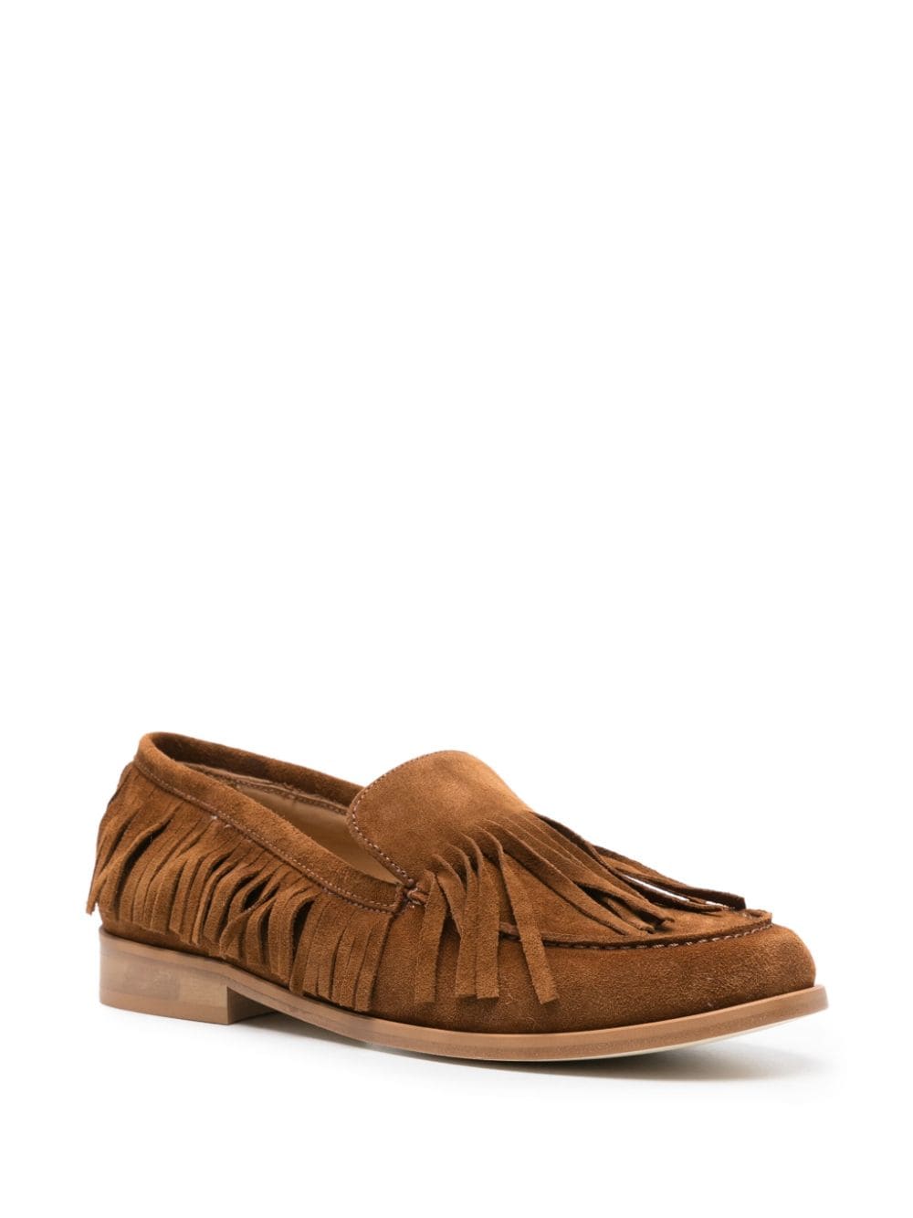 Anna F. fringed suede loafers - Bruin