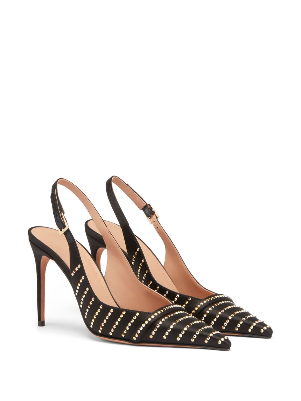 Malone Souliers 90 mm slingback pumps met kristallen - Zwart