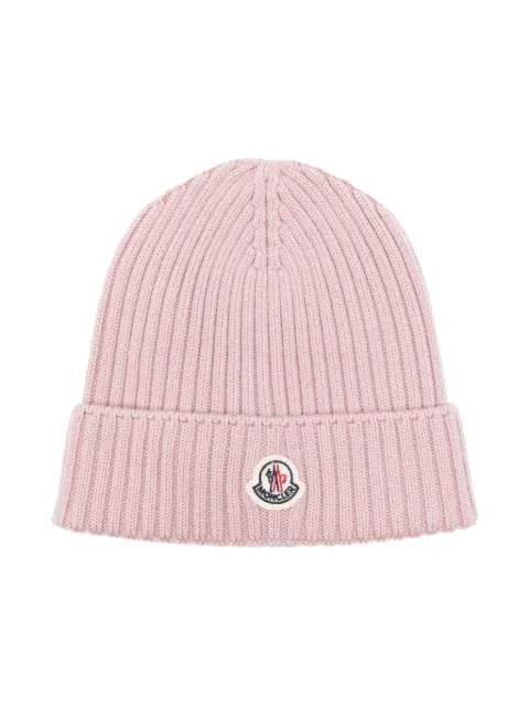 Moncler Enfant bonnet nervuré à patch logo