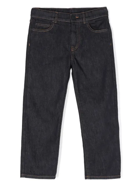 Moncler Enfant Calça jeans com logo bordado