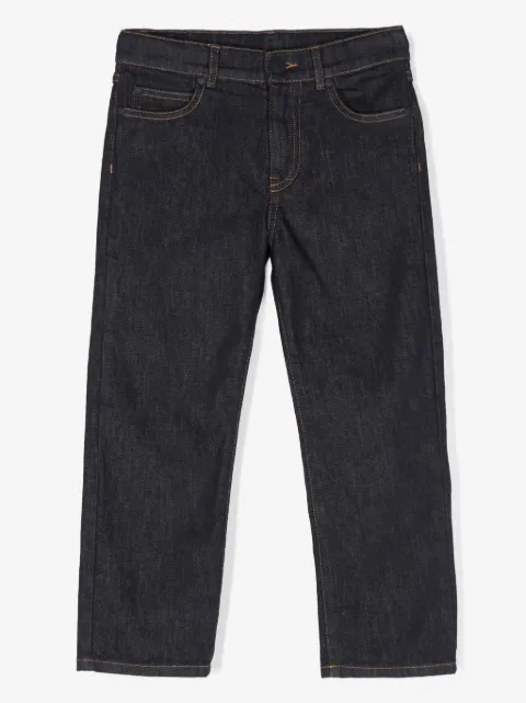 Moncler Enfant embroidered-logo jeans