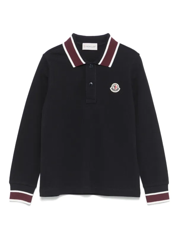 Moncler Enfant logo patch Polo Shirt Blue FARFETCH CA