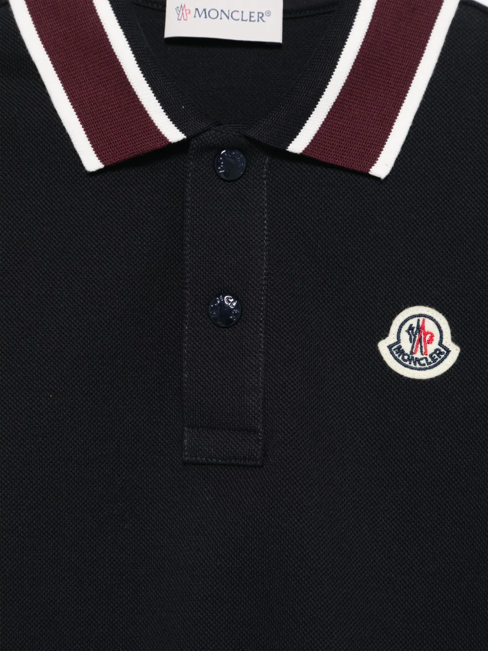 Moncler Enfant Poloshirt met logopatch Blauw