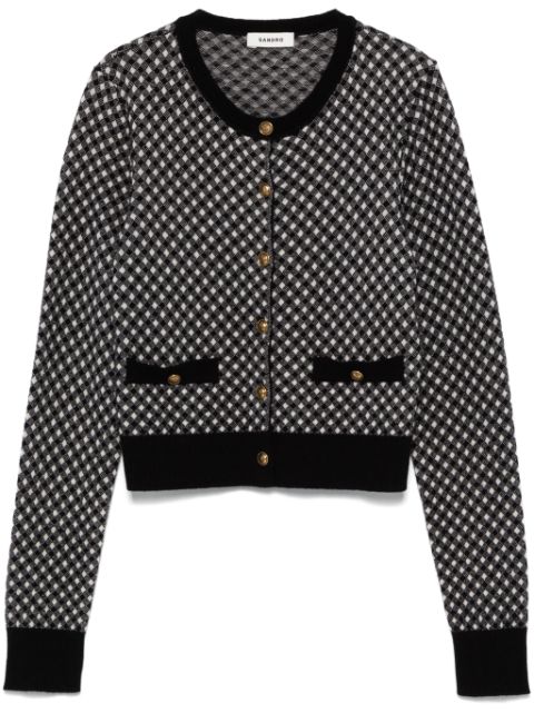 SANDRO shepherd-checked cardigan Women