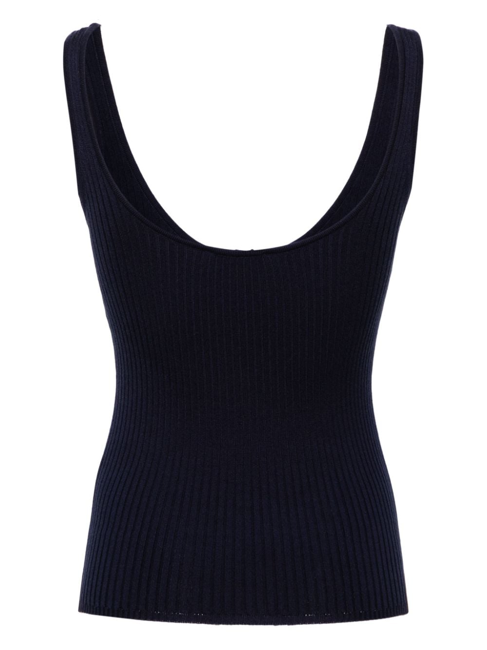 Shop Sandro Ribbed-knit Tank Top In Blue