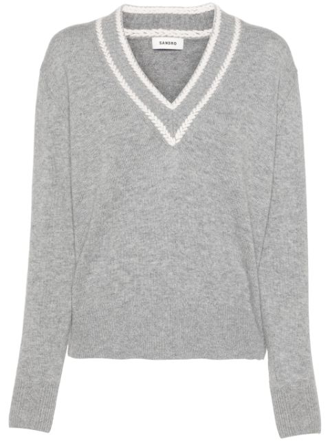 SANDRO V-neck knitted jumper Women