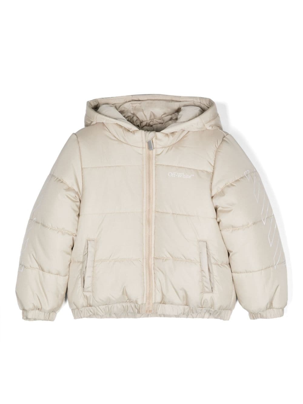 Off-White Kids logo-print padded jacket - Toni neutri