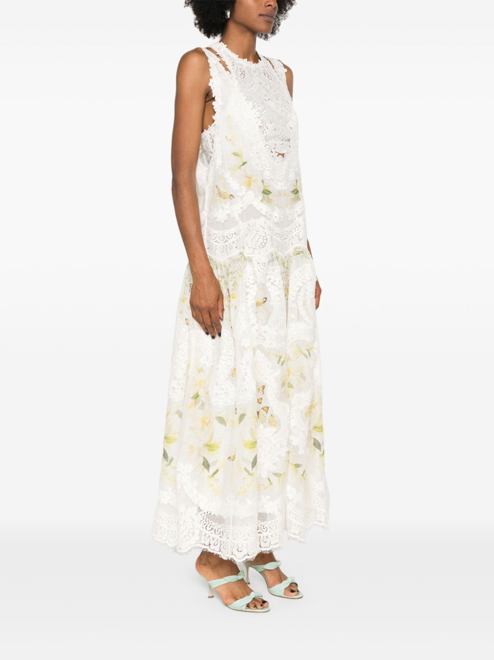 ZIMMERMANN Harmony Lemon jurk met gemixte print Geel