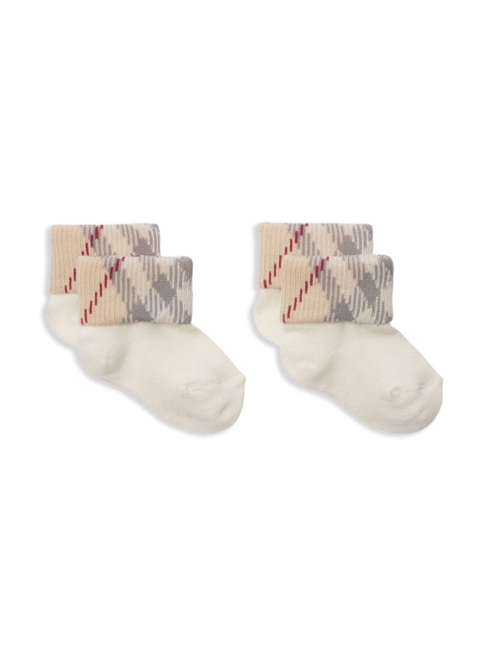 Burberry Babies' Two-piece Socks Set In White