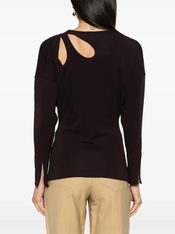 Victoria Beckham cut-out Jersey Top Purple FARFETCH IN