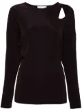 Victoria Beckham cut-out jersey top - Purple
