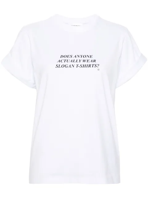 Victoria Beckham slogan-print organic-cotton T-shirt