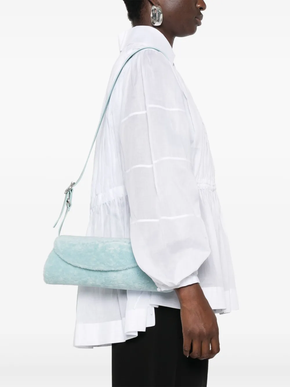 Jil Sander Cannolo kleine schoudertas - Blauw