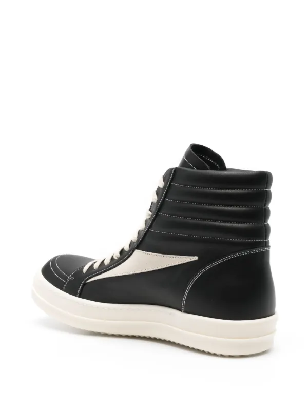 Rick Owens ブラック レースアップ ハイカット スニーカー 牛革 Rick Owens Vintage ハイカット スニーカー | ブラック
