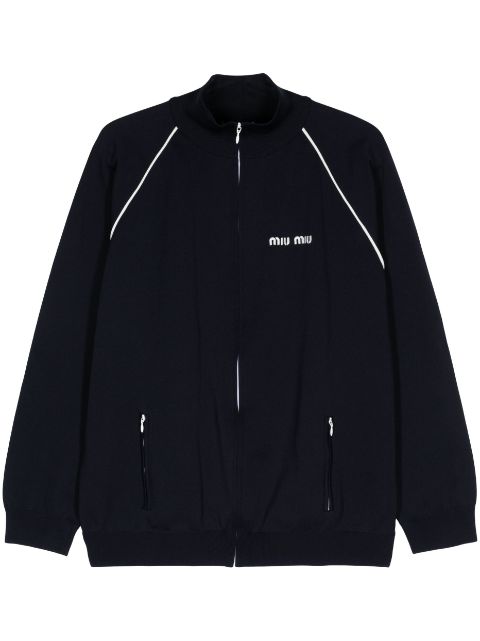 Miu Miu logo-embroidered bomber jacket Women