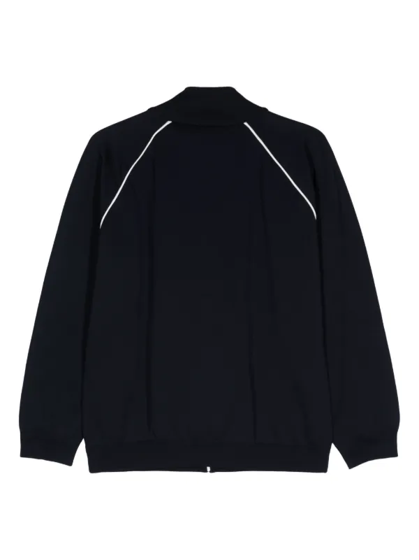 Miu Miu logo-embroidered Bomber Jacket Blue FARFETCH BE