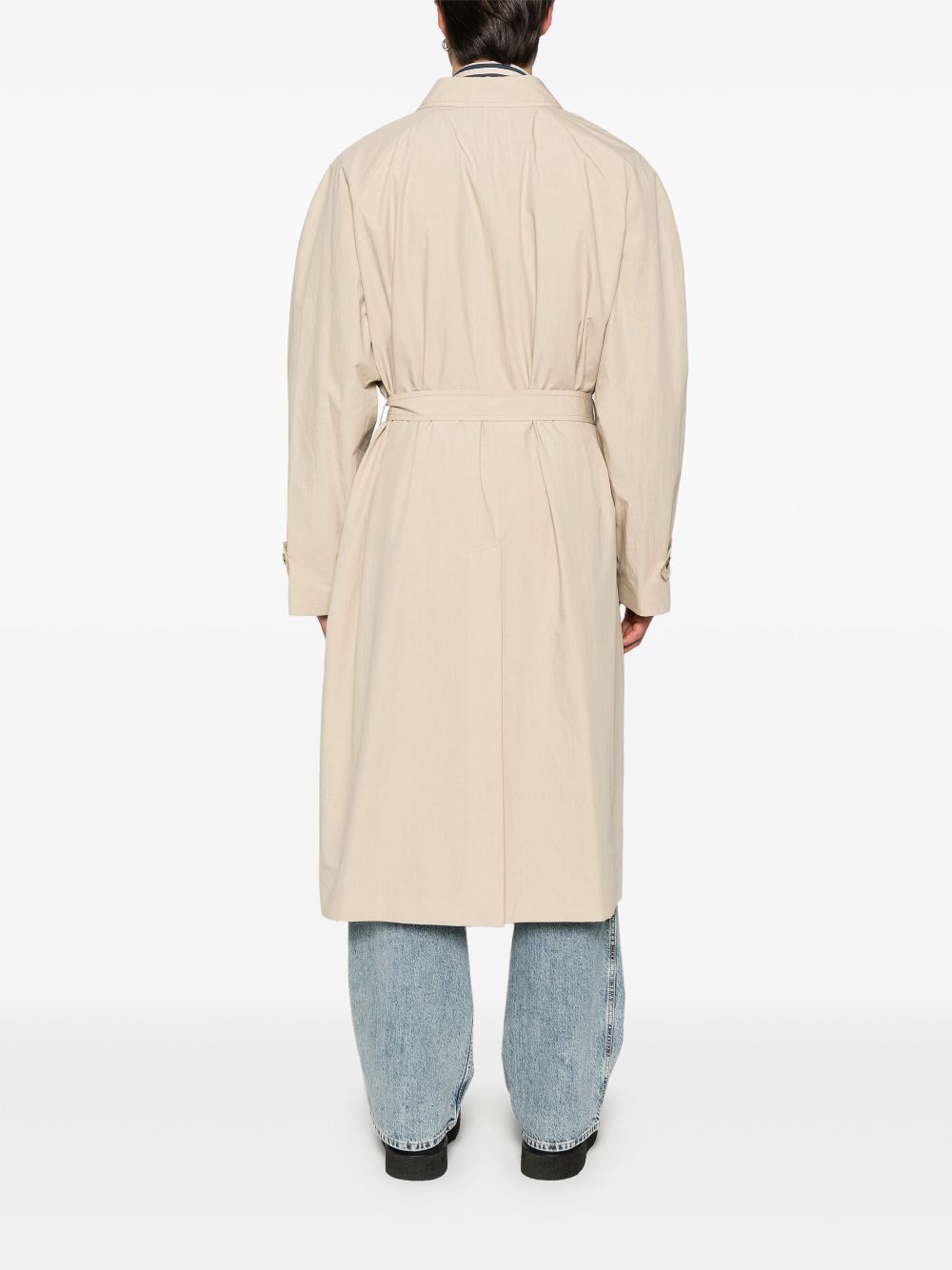 Miu Miu logo-applique long coat Men