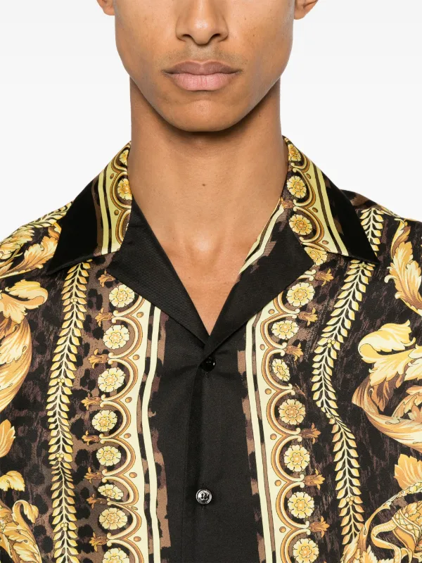 Versace Wild Barocco Zijden Overhemd Zwart FARFETCH NL