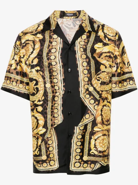 Versace camisa de seda Wild Barocco