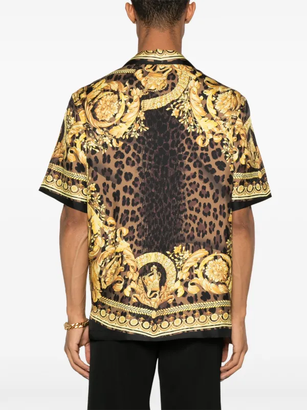 Versace Wild Barocco Silk Shirt Black FARFETCH SG