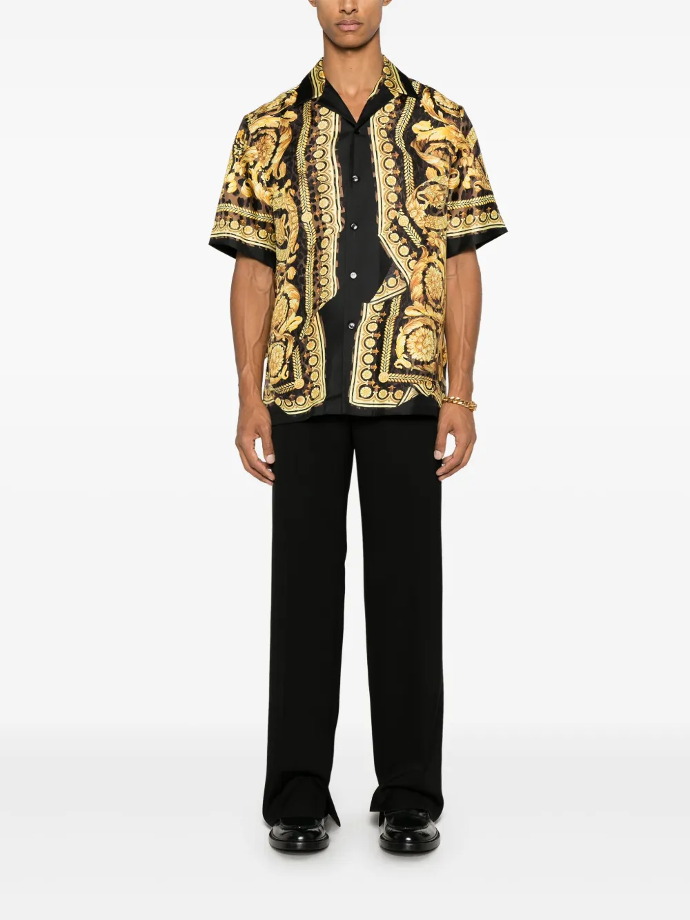 Versace Barocco-print shirt - Zwart