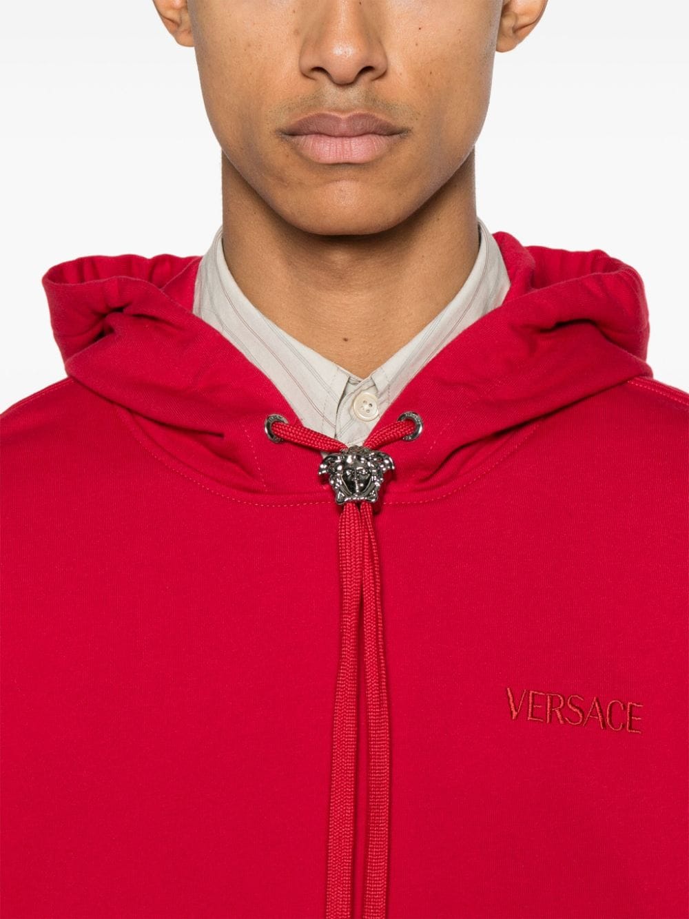 Shop Versace La Medusa Hoodie In Red