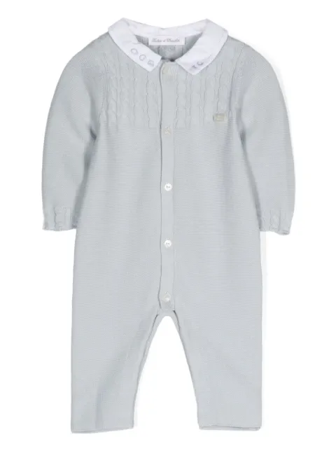 Tartine Et Chocolat collared cable-knit romper