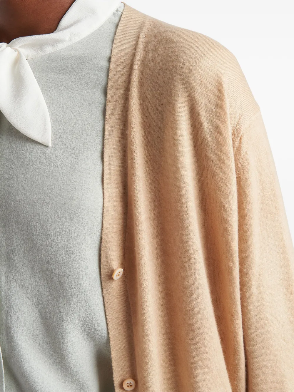 Prada triangle-logo Cashmere Cardigan | Neutrals | FARFETCH RO