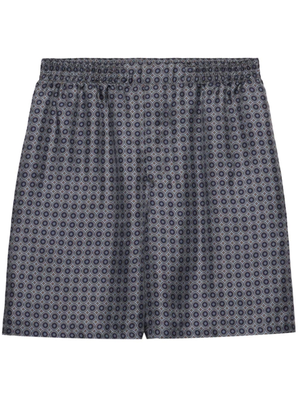 Prada geometric-print silk shorts Grijs