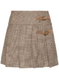 SANDRO houndstooth-pattern pleated skirt - Neutrals