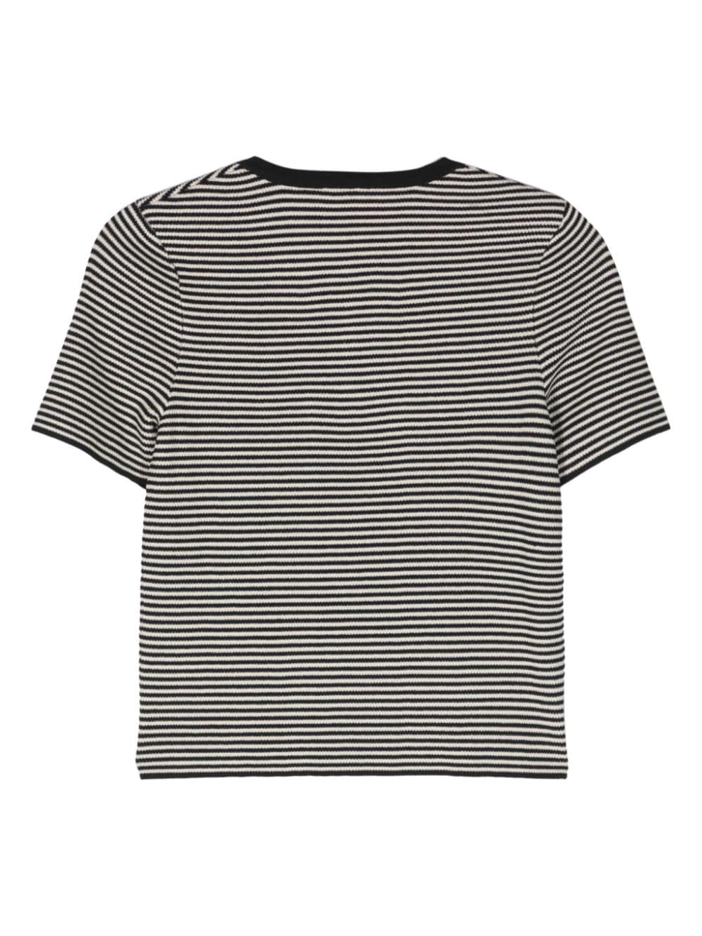 Shop Sandro Striped Crop Top In 黑色