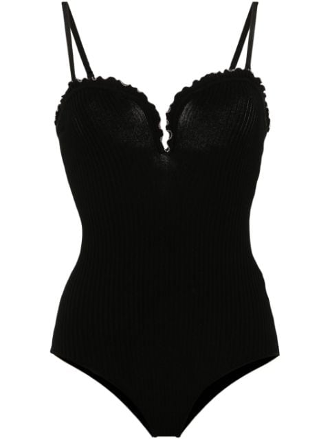 SANDRO beaded-trim ribbed body