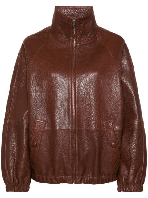 SANDRO zip-up leather jacket Women