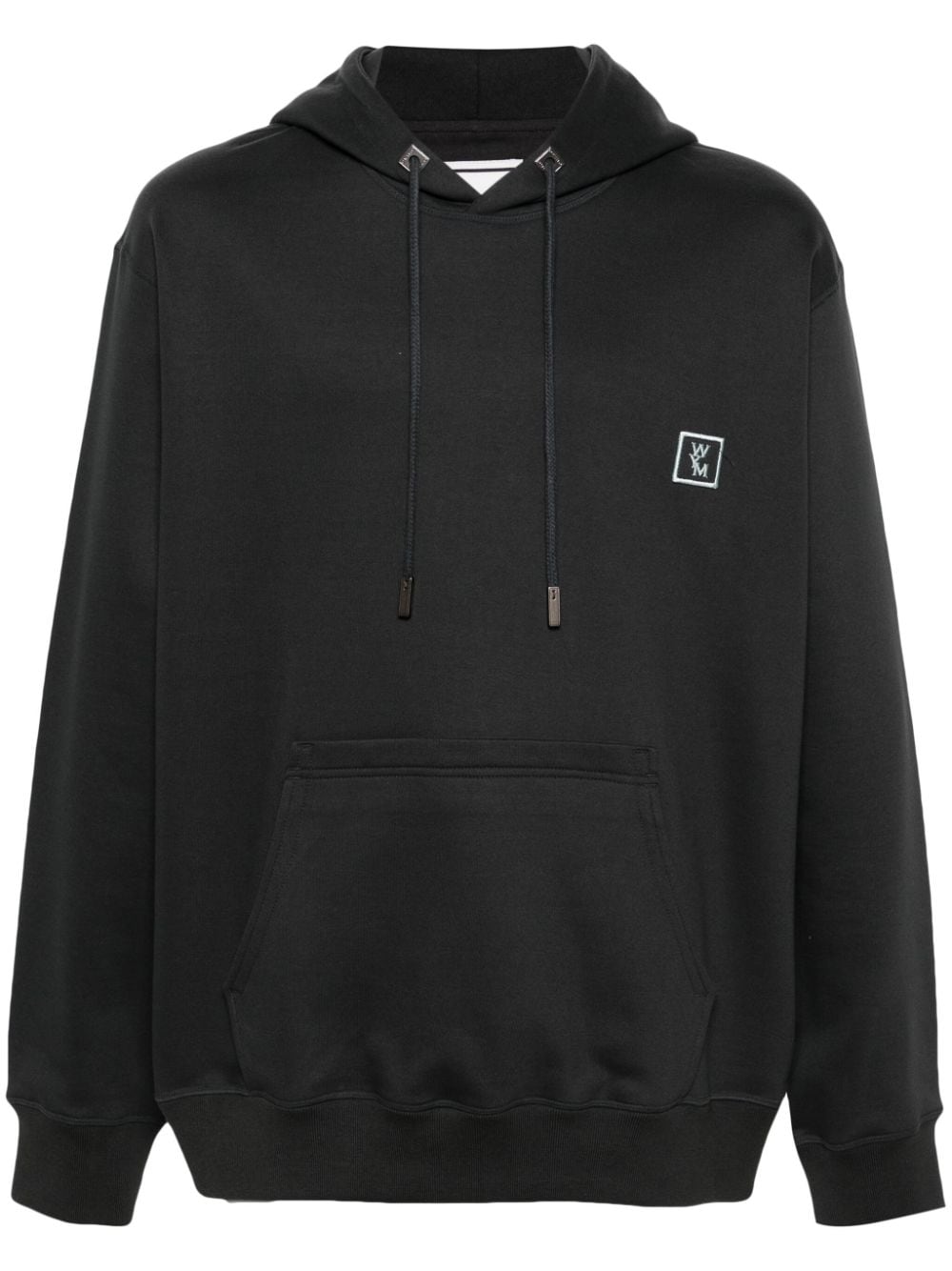 Wooyoungmi Logo-patch Cotton Hoodie In Black