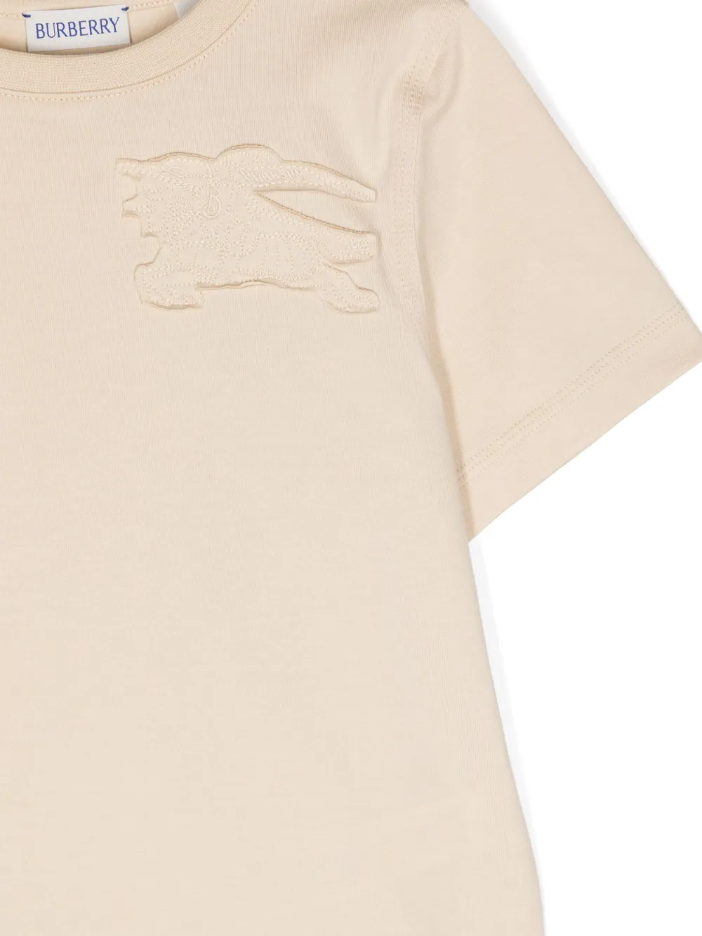 Burberry Kids Katoenen T-shirt met print Beige