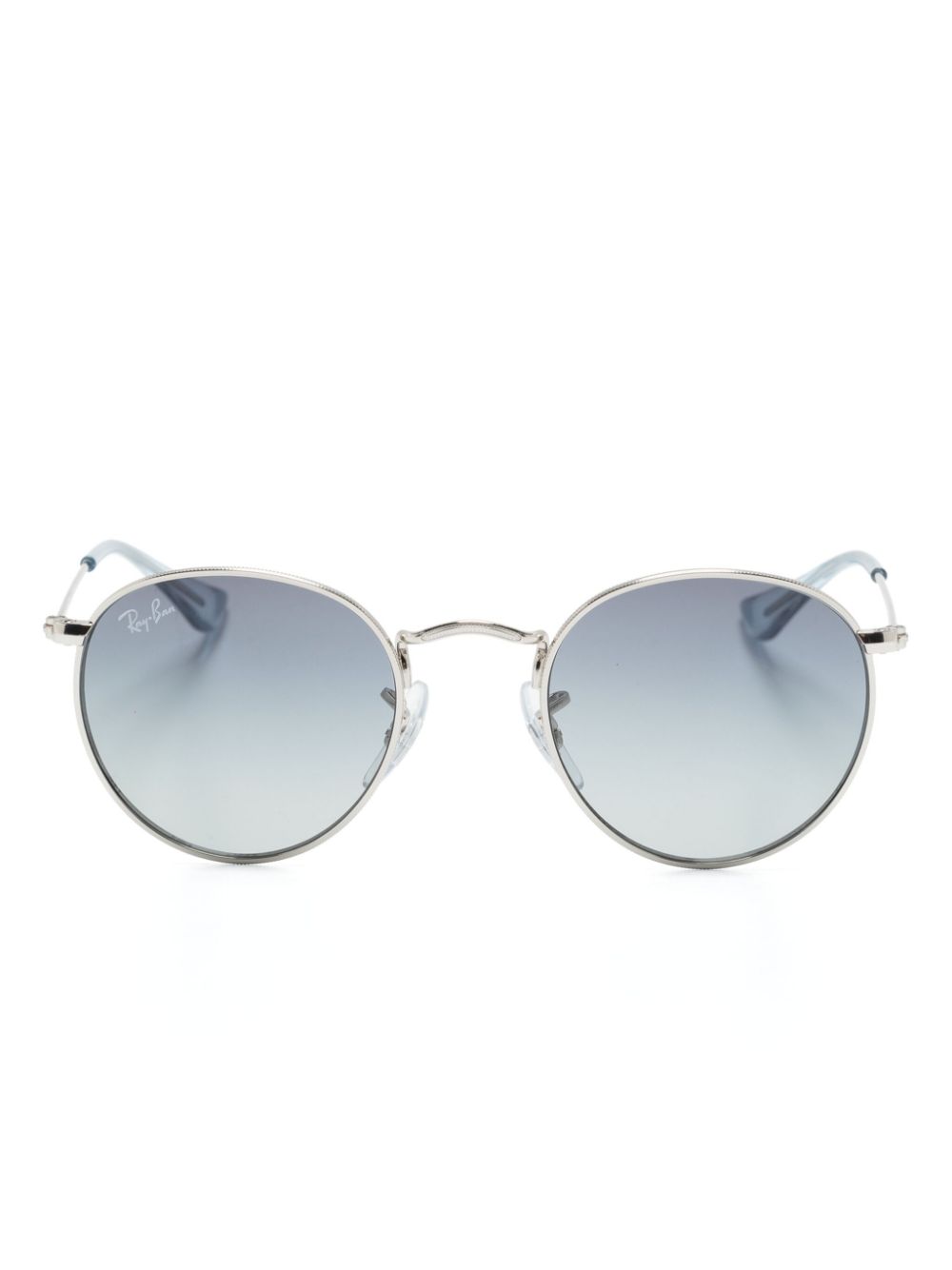 Ray-ban Junior Kids' Aviator-frame Metallic Sunglasses In Blue