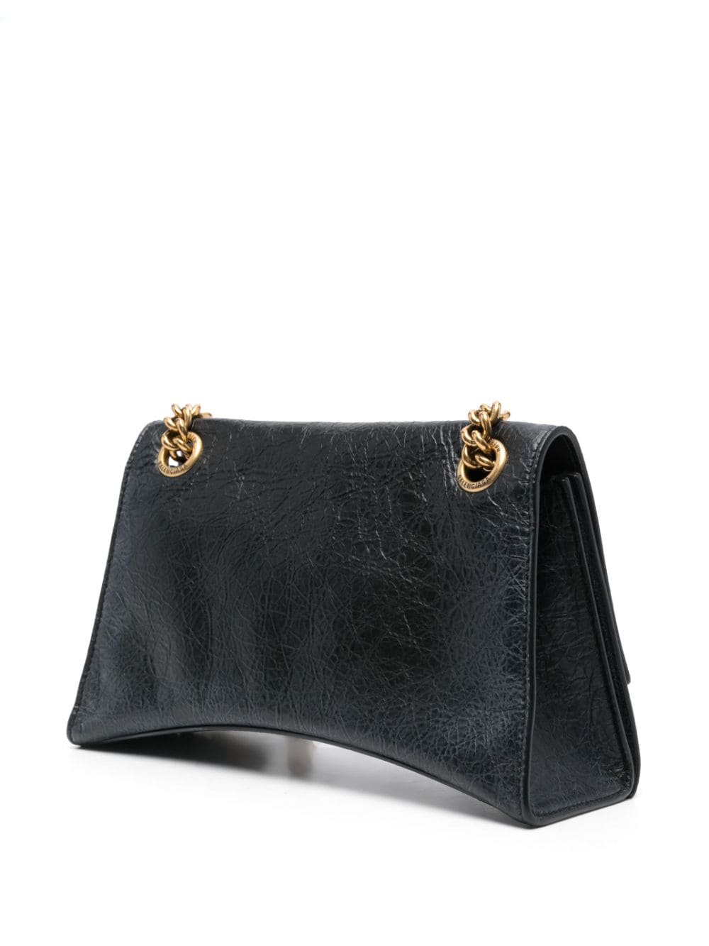 Shop Balenciaga Small Crush Shoulder Bag In 1000 - Black