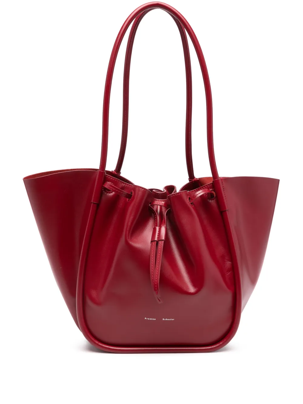 Proenza Schouler Women's Large Python-embossed Leather Ruched Tote In Red