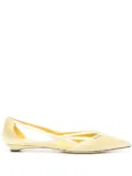 Prada cut out-detail ballet flats - White