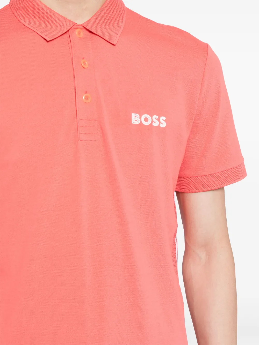 BOSS T-shirt met logo-applicatie Roze