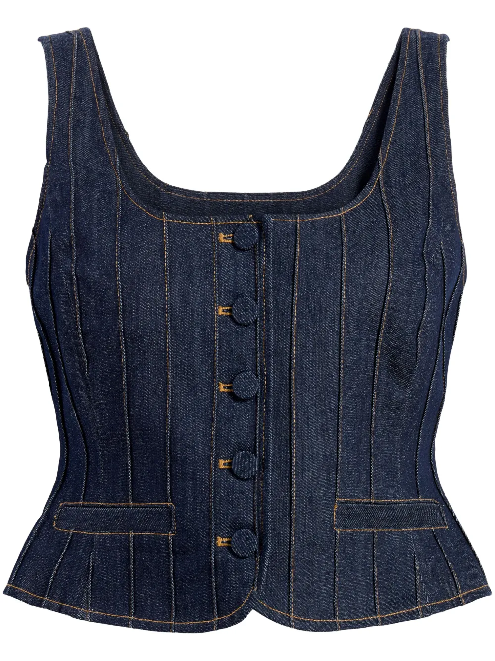 Cinq À Sept Rowena Denim Top In Blue