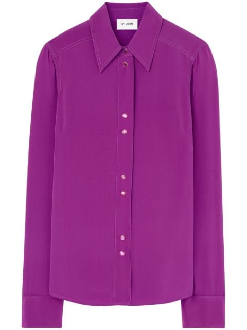 St. John long-sleeve silk shirt