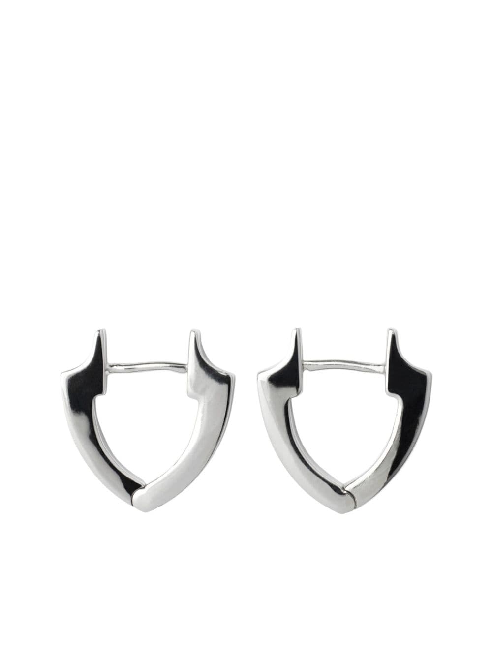 Burberry slim Shield logo-engraved hoop earrings - Zilver